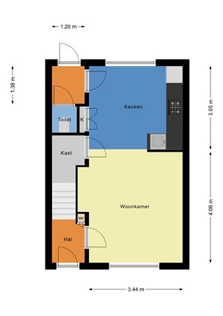 Floorplan - Batavierstraat 40, 2951 AA Alblasserdam